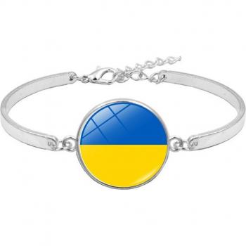 Ukrainian Trident Glass Cabochon Bracelet