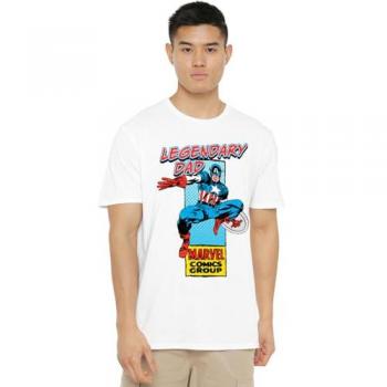 Marvel Comics Legend Cap‑Dad T-Shirt, White – 5XL (Unisex)