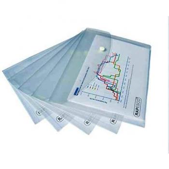 Rapesco Popper Wallet A5 Clear Pack of 5 1588 HT01716