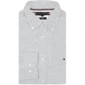 Camisa TH Flex Geo Blanca Tommy Hilfiger Hombres
