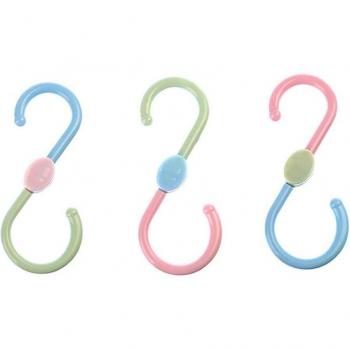 3pcs Plastic S-Shape Hooks for Shoes and Towel Holders