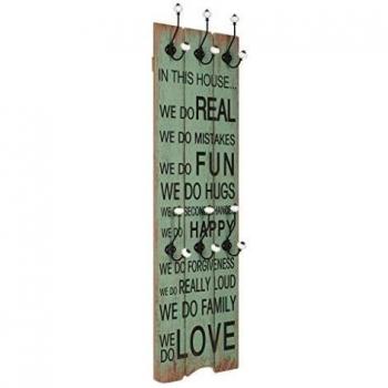 VidaXL Wall-mounted Coat Rack HAPPY LOVE with 6 Hooks 120x40 cm
