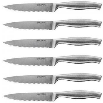 Set di 6 coltelli professionali per la carne con sega Cecotec, maniglia e lama in un pezzo di acciaio