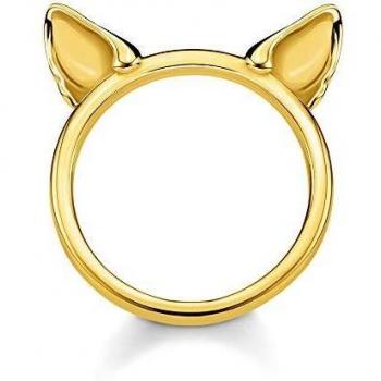 Anillo Thomas Sabo de orejas de gato en plata con acabado en oro de 18K