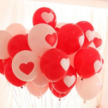 Pack de 10 Ballons en Latex avec Motif Cœur