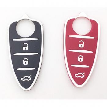 Protector de Llave de Silicona para Alfa Romeo Mito Giulietta 159 GTA, 3 Botones, Tapa Negra y Roja