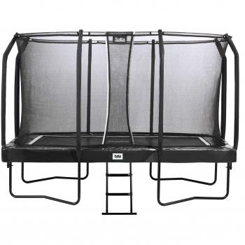 Salta 12ft x 7ft Black Rectangular First Class Trampoline with Safety Enclosure and Ladder