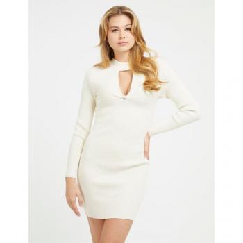 Mini Dress with Cut-Out Knit Design