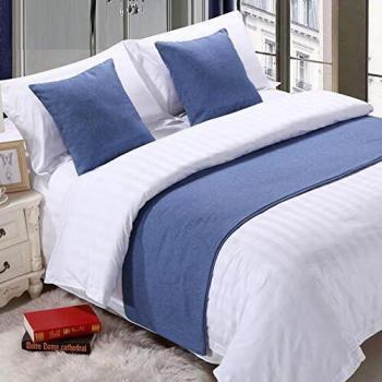 BAMCQ Couvre-lit Bordure Bleu Clair