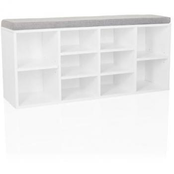 Hjh LIVING – Armoire à chaussures ESTHA 10, finition blanche en MDF laminé