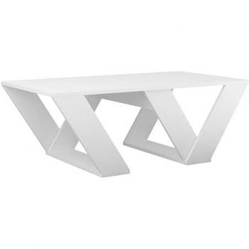 Fijalo Table Basse Diagonale Blanche (Hauteur 40 cm, Largeur 110 cm, Profondeur 60 cm)