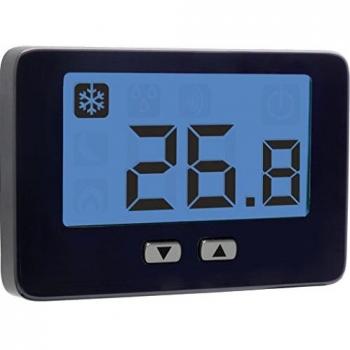 Thalos Key VE719100 di Vemer: Termostato Digitale a Parete con LCD, Alimentazione Batteria, Nero