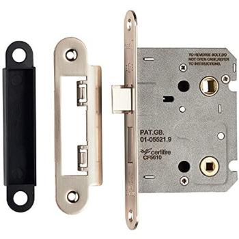 Satin Nickel Bathroom Door Sashlock Latch – 76 mm Radius