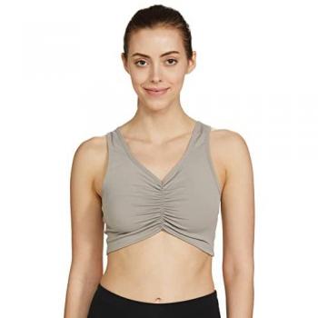Reebok Women’s Training Studio Ruched Crop Top, Size X‑S, Grey