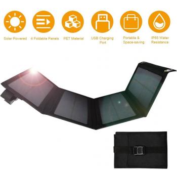 4-Foldable 5V 20W USB Solar Battery Charger