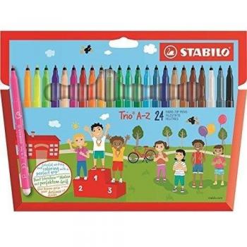 STABILO ROTULADOR CON EMPUÑADURA TRIANGULAR STABILO TRIO AZ X 24