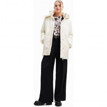 Desigual Casaco de Poliamida Branco com Zíper