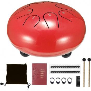 Tambor de acero 6 pulgadas 8 tonos Handpan con baquetas y bolsa de transporte