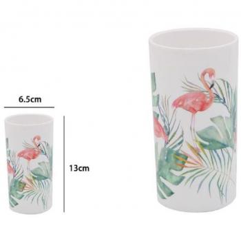 Porta cepillo en plástico con flamencos