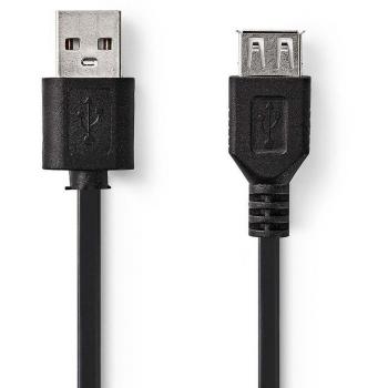 NEDIS CCGB60010BK20 2‑Meter USB‑A Male/Female Black Cord