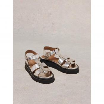 White Stuff Sandales Métalliques Roses – Cuir, EU 38,5