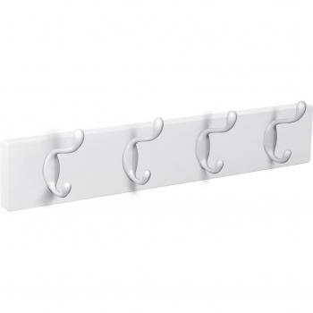 Percha de Madera Multicolor NESU – 4 Ganchos Blancos