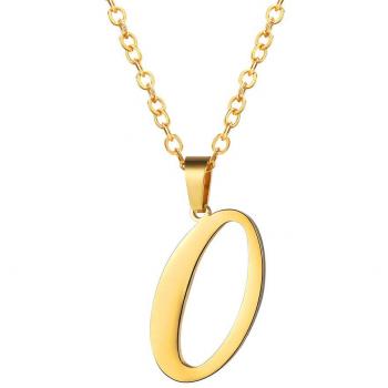 Collier Femme Lettre O en Or Jaune 18 Carats