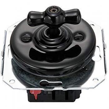 Fontini Garby interrupteur double avec manette en porcelaine noire