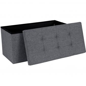 SONGMICS 80L Capacity Dark Grey Storage Ottoman