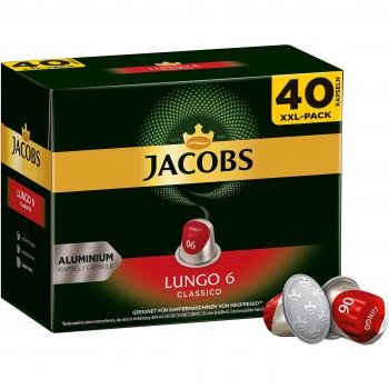 Jacobs Kaffeekapseln Lungo Classico (5 x 40 Getränke) Nespresso-kompatibel