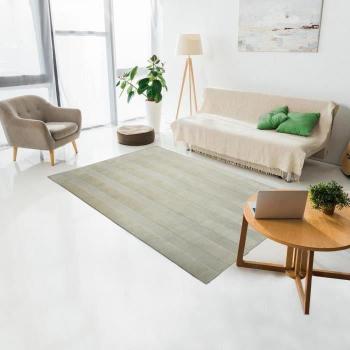 Banda Relief Tapis d'Entrée – Beige, Laine 120x170 cm
