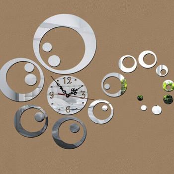 Horloge décorative en acrylique pour salon avec cercles