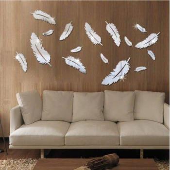 3D Feather Wall Stickers for Home Decor