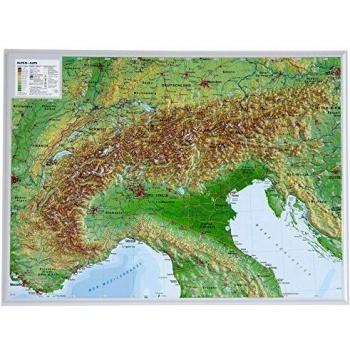 3D Georelief Alpen 39 x 29 cm