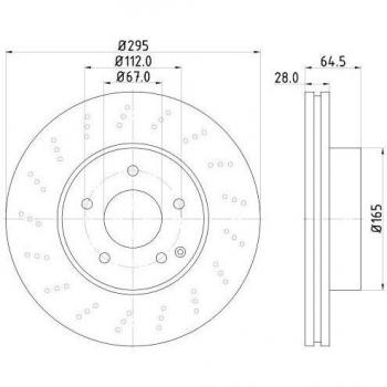 Disque de frein Mercedes‑C 8DD 355 128‑801 (Haute carbone) – HELLA