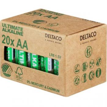 Deltaco Alkaline Batterijen, AA/LR6, 20 stuks