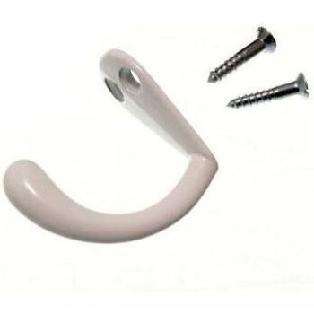Single Hat and Robe Coat Hanger Clothes Hook White with Screws