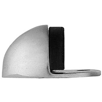 Polished Chrome Floor Doorstop – Oval, 44 × 22 mm – Half‑Moon Design