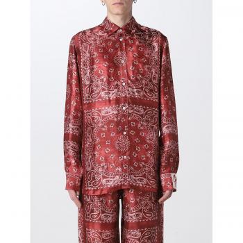 Camicia in Raso Uomo Golden Goose Rosso Taglia L