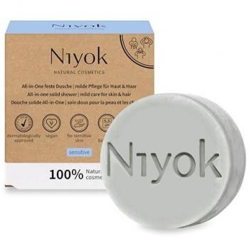 Niyok All-in-One Sensitive Shower Bar, 80 g