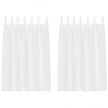 Duo de Rideaux Blancs Polyester Vidaxl