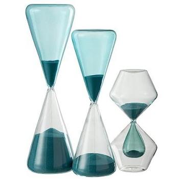 Sablier en verre bleu pour décoration 30 cm