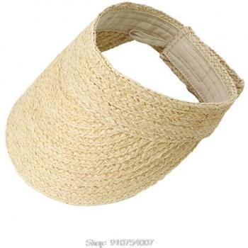 Chapeau de plage tissé à la main pour dames, large bord, protection UV, réglable