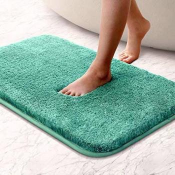 Fluffy Microfiber Bath Rug, Non Slip, Absorbent, Quick-drying, Machine Washable
