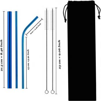 6 Stainless Steel Drinking Straws