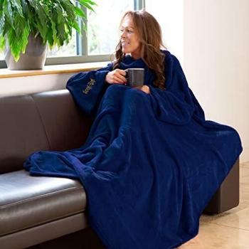 Snug Rug Deluxe en Polaire la Couverture avec Manches pour Adulte, mûre 60 x Porte, 214 x 152cm (Jaune)