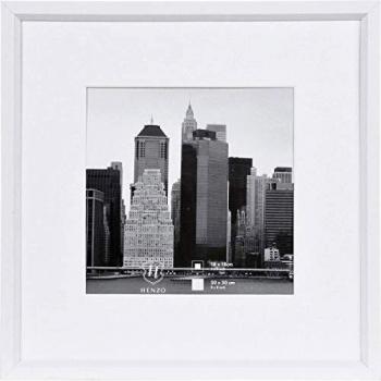 Henzo Kunstleder Rahmen – 30 × 30 cm, weiß, Metallik‑Optik