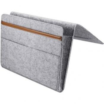 Bedside Organizer with Pockets for Phones and Remotes