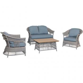 Set Lounge Da Giardino Jefferson 2 Poltrone Grigio Rattan