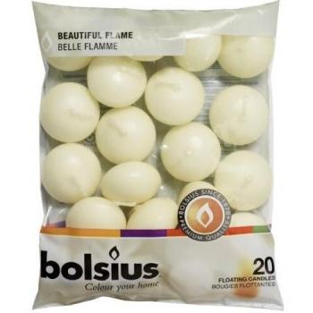 Candela Galleggiante Avorio 20 unità Bolsius